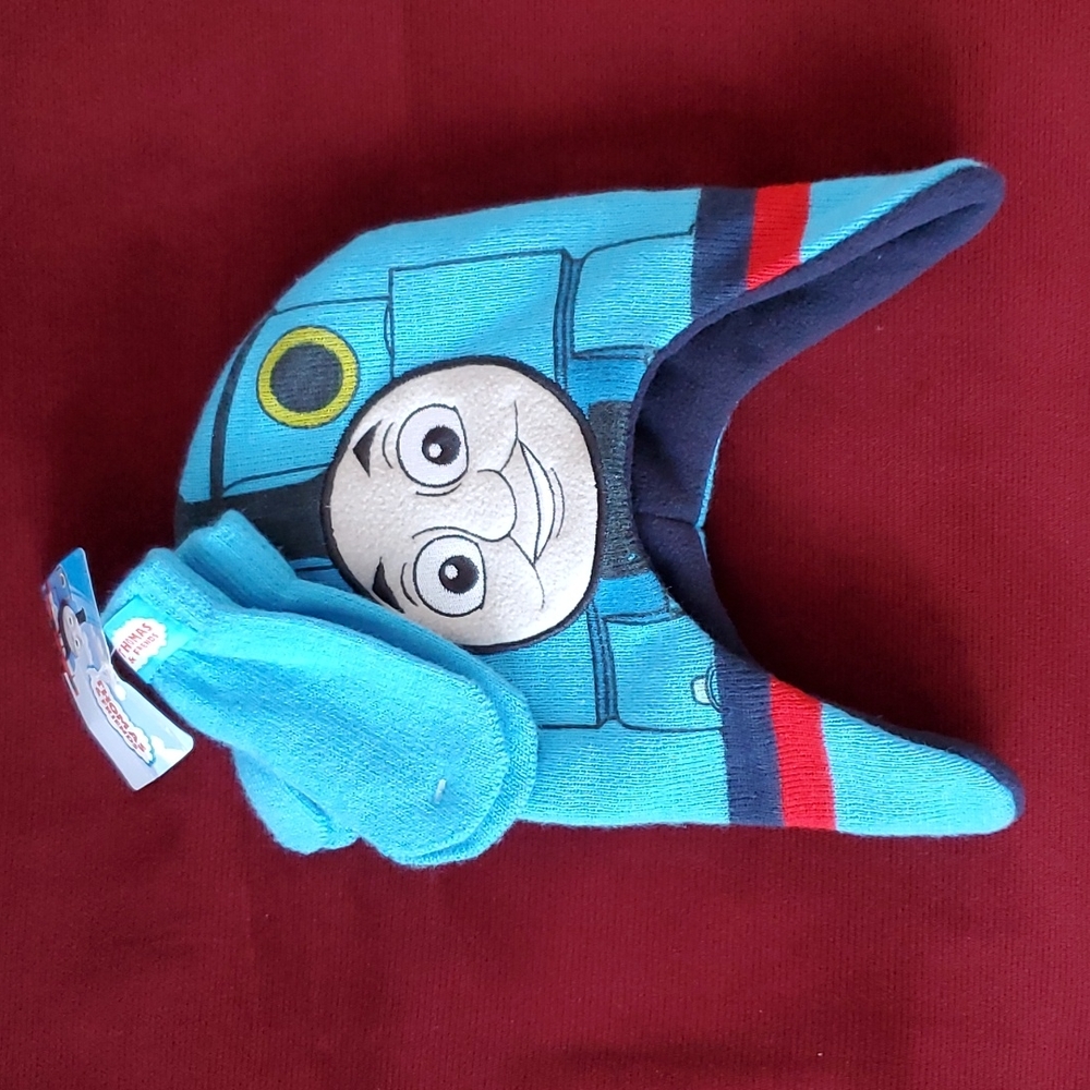 Toddler Boys Girls Thomas & Friends Winter Hat & Mittens Set Size 2T-4T NWT